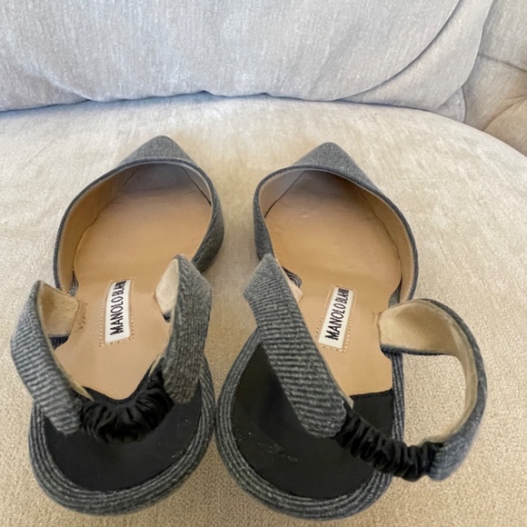 Manolo Blahnik Carolyne Denim Blue Pumps 37 - Picture 4 of 10